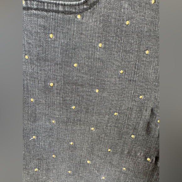 Madewell Jeans 10” High Rise Skinny Jeans Black Gold Metallic Dots Size 27 - Picture 7 of 12